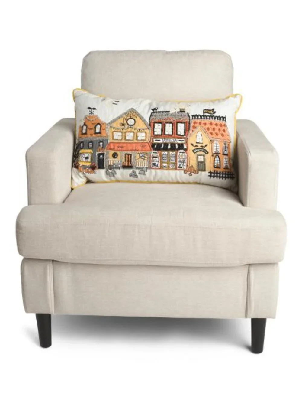 MARTHA STEWART 14x24 Bead Embellished Hollows Eve Village Pillow